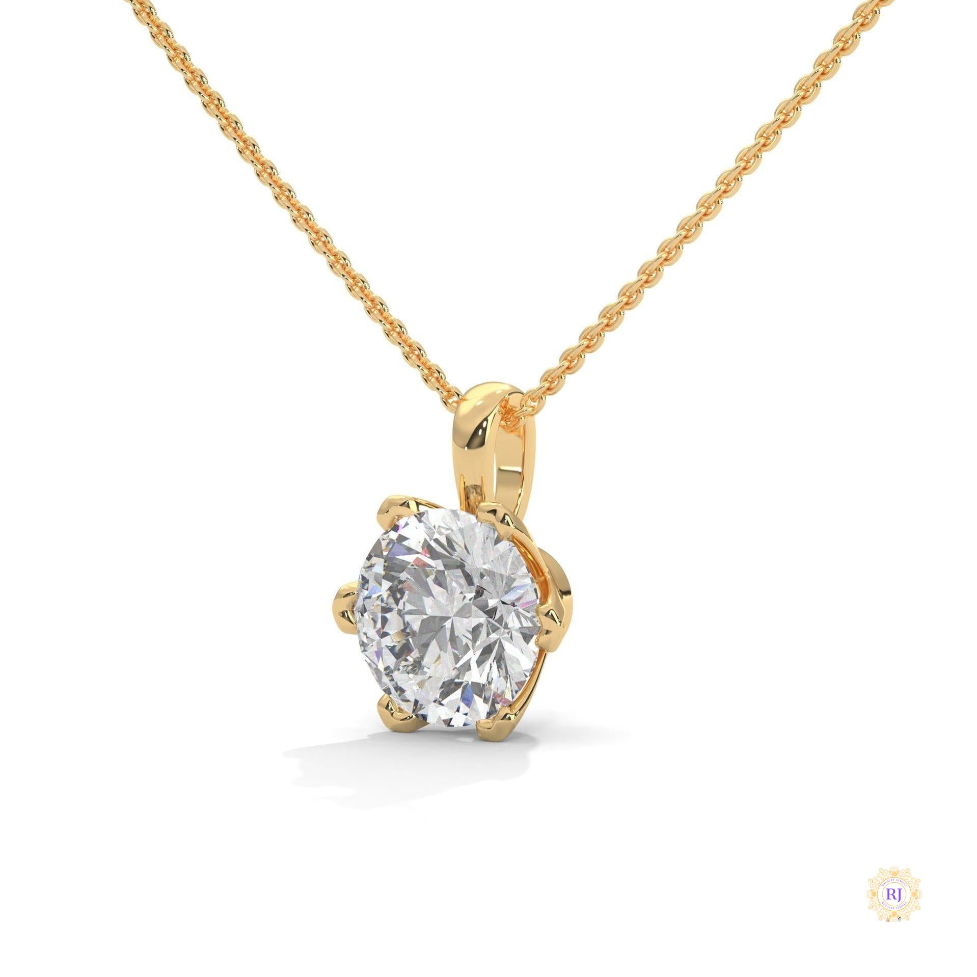 2.45 CT. 6-Prong Round Lab Diamond Pendant