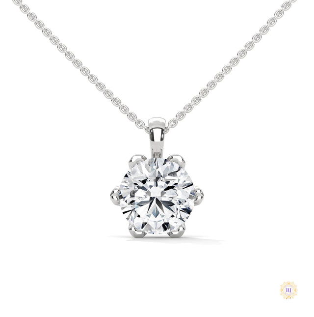 2.45 CT. 6-Prong Round Lab Diamond Pendant
