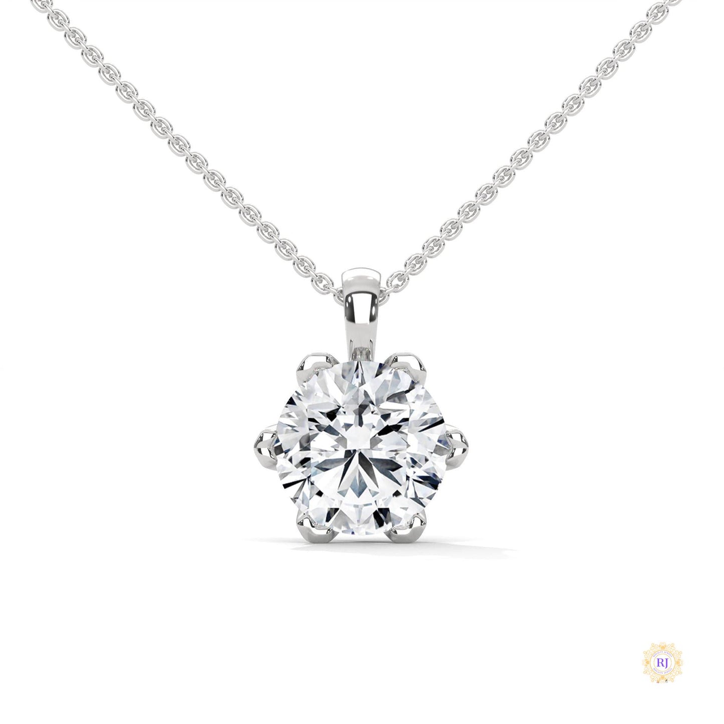 2.45 CT. 6-Prong Round Lab Diamond Pendant