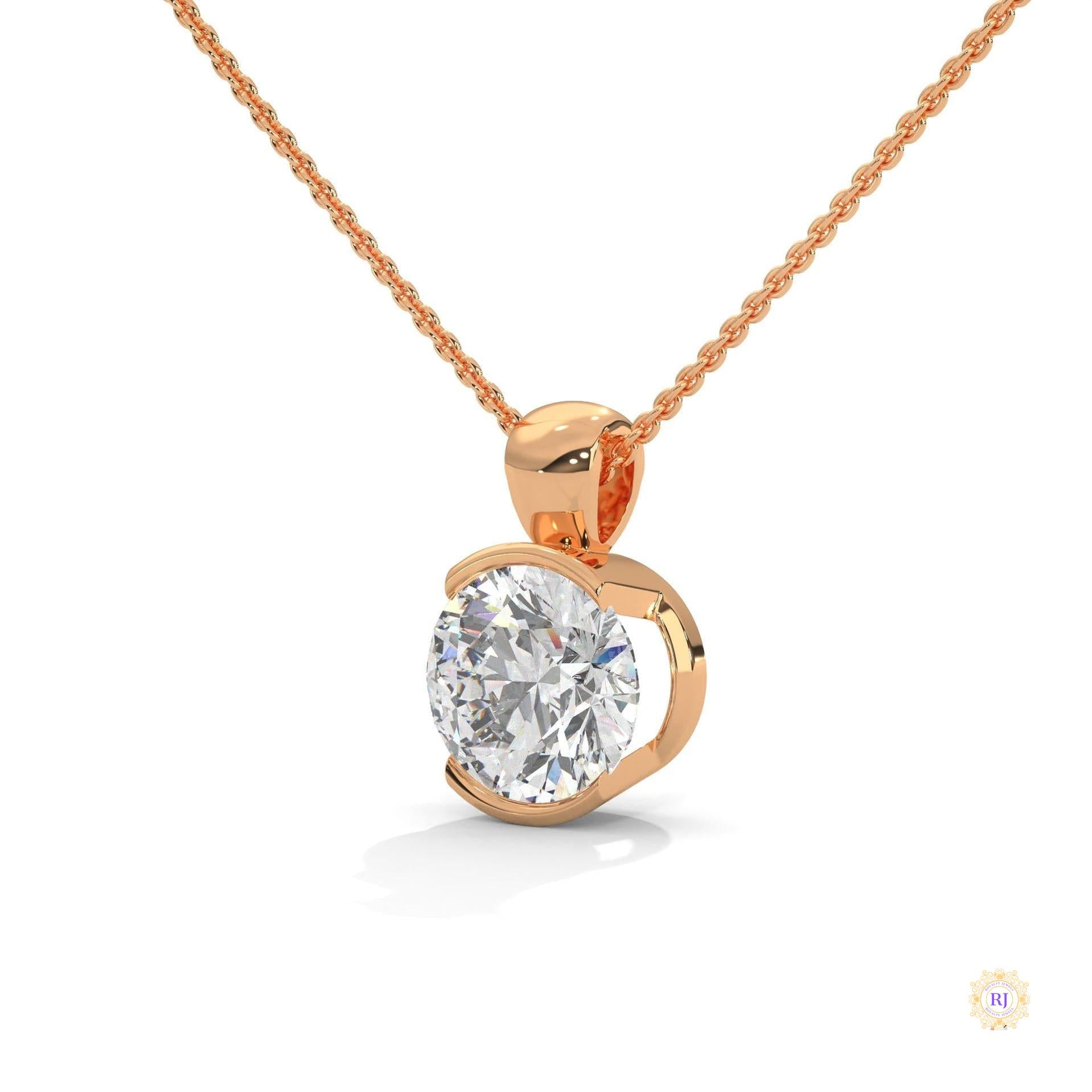 2.45 CT. Lab Diamond Bezel Solitaire Pendant