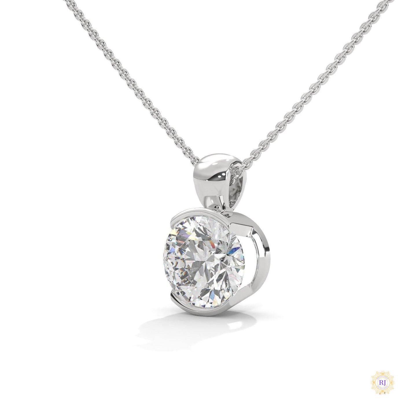 2.45 CT. Lab Diamond Bezel Solitaire Pendant