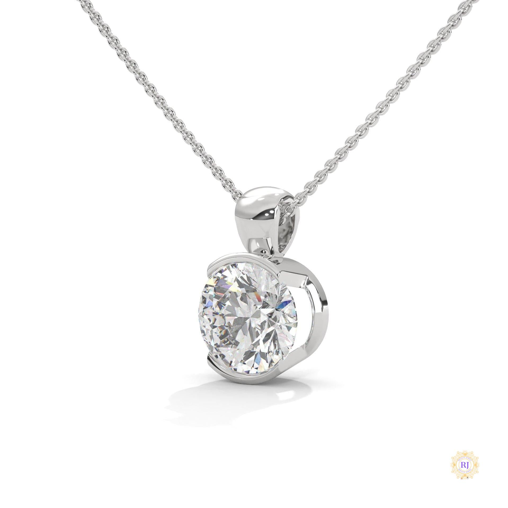 2.45 CT. Lab Diamond Bezel Solitaire Pendant