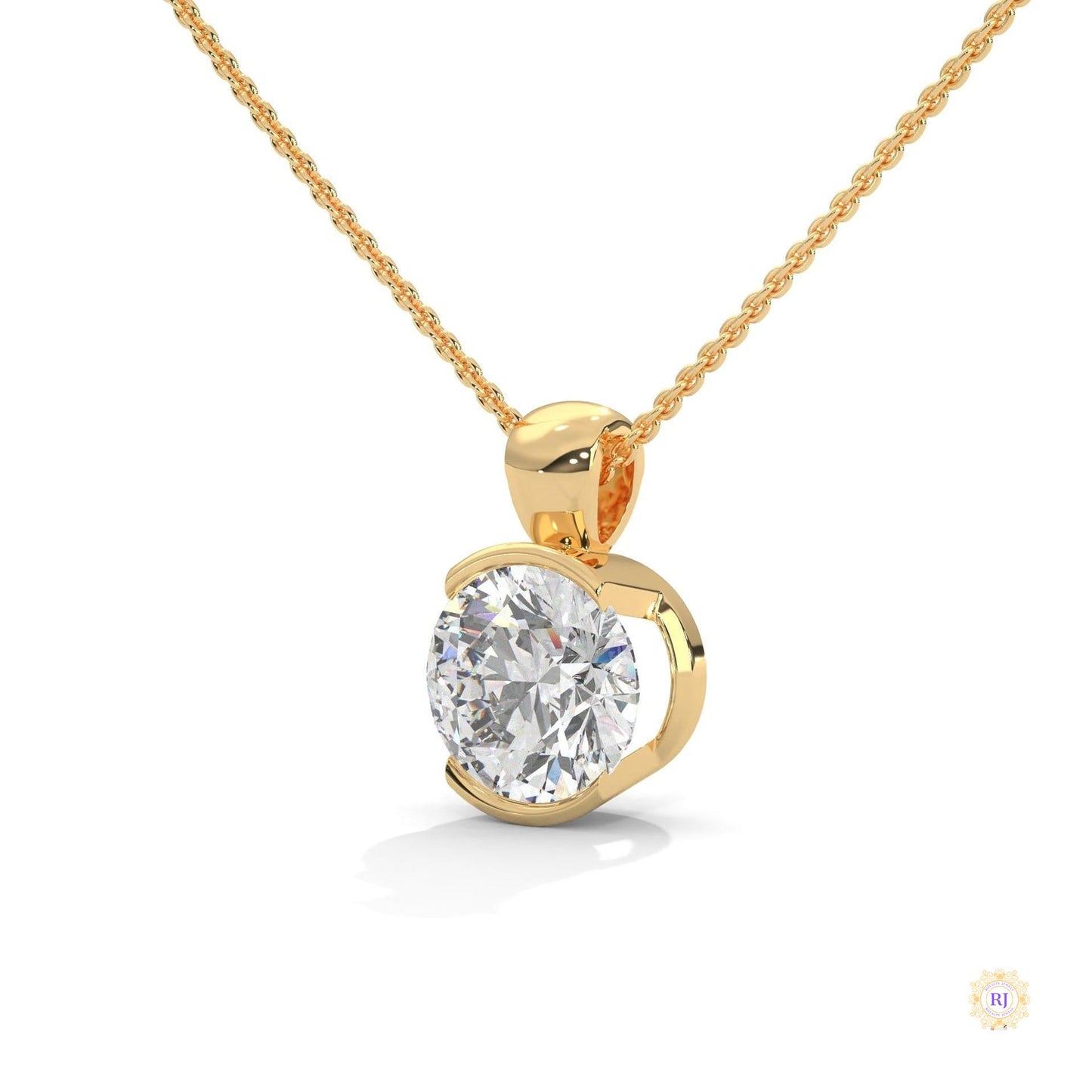 2.45 CT. Lab Diamond Bezel Solitaire Pendant