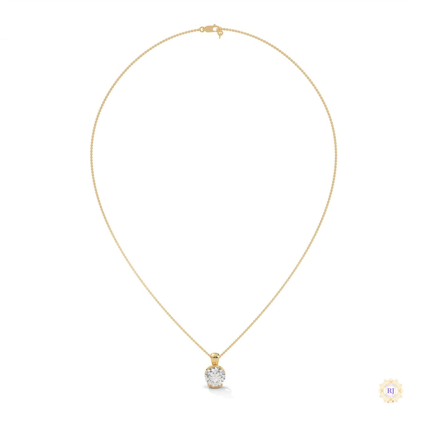 2.45 CT. Lab Diamond Bezel Solitaire Pendant