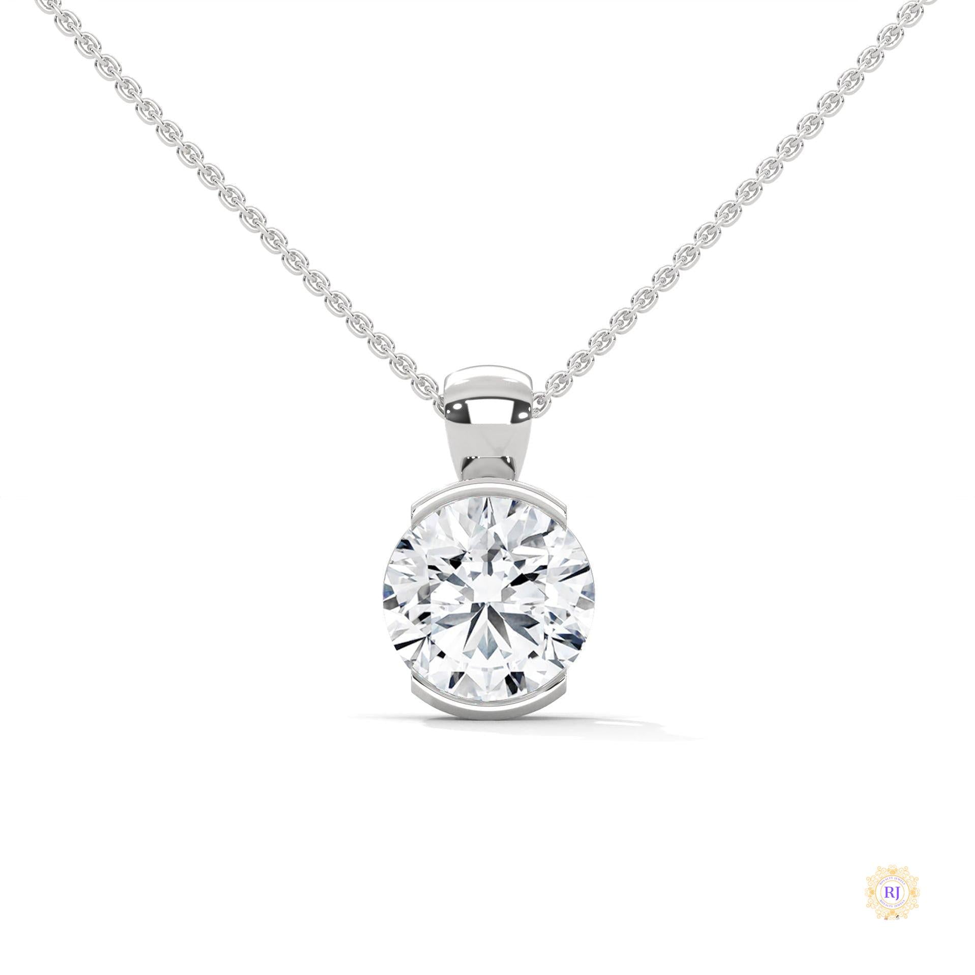 2.45 CT. Lab Diamond Bezel Solitaire Pendant