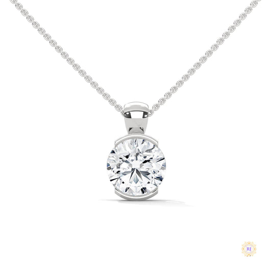 2.45 CT. Lab Diamond Bezel Solitaire Pendant