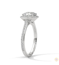 2.45 Ct. Cushion Halo Lab Diamond Ring