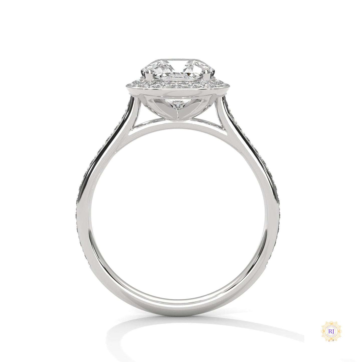 2.45 Ct. Cushion Halo Lab Diamond Ring