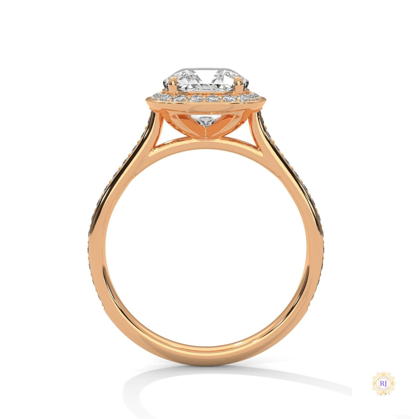 2.45 Ct. Cushion Halo Lab Diamond Ring