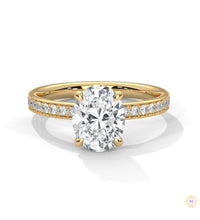 2.45 Ct. Oval Lab Diamond Pavé Engagement Ring