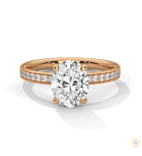 2.45 Ct. Oval Lab Diamond Pavé Engagement Ring