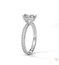 2.45 Ct. Oval Lab Diamond Pavé Engagement Ring