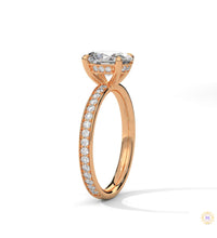 2.45 Ct. Oval Lab Diamond Pavé Engagement Ring