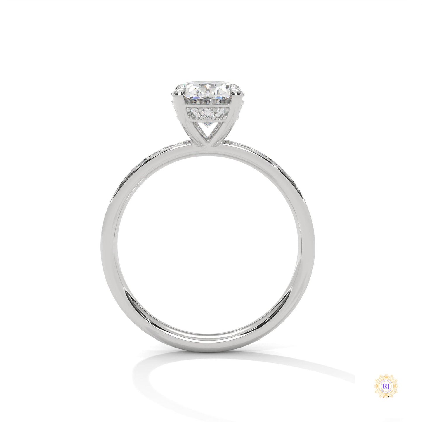 2.45 Ct. Oval Lab Diamond Pavé Engagement Ring