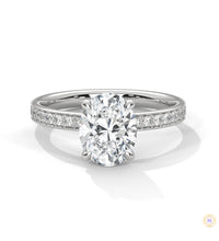 2.45 Ct. Oval Lab Diamond Pavé Engagement Ring