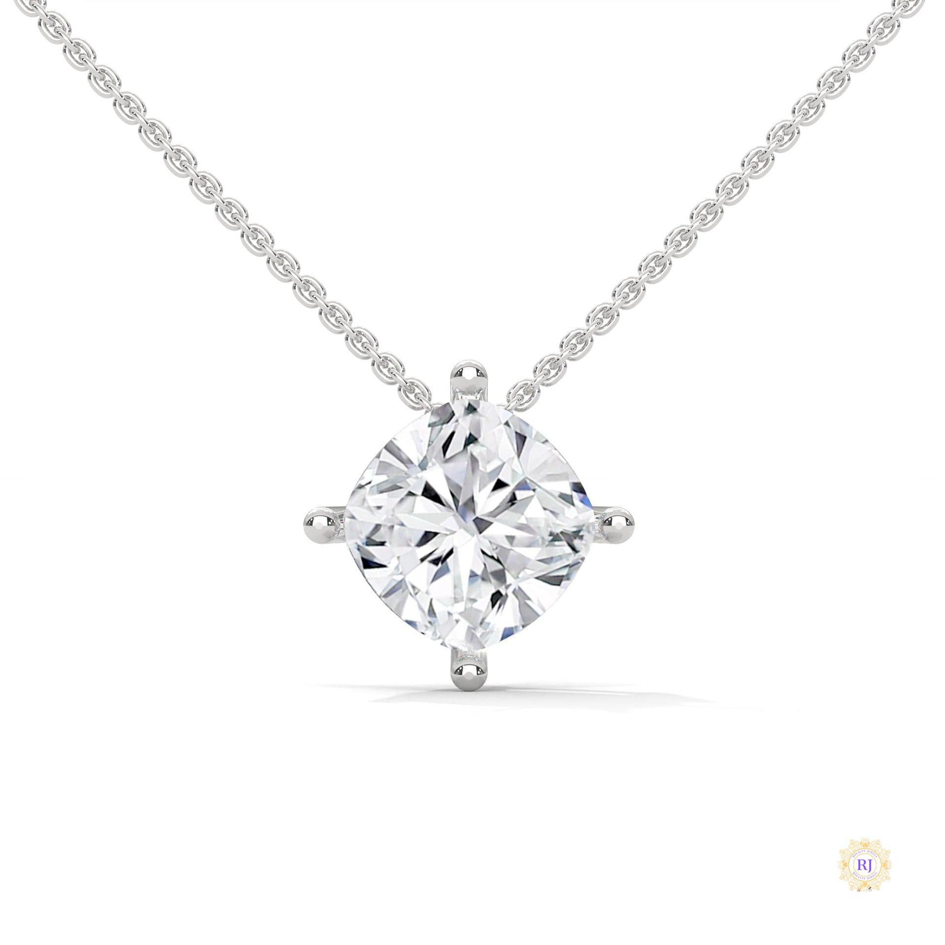 2.5 CT. Cushion Lab Diamond Pendant