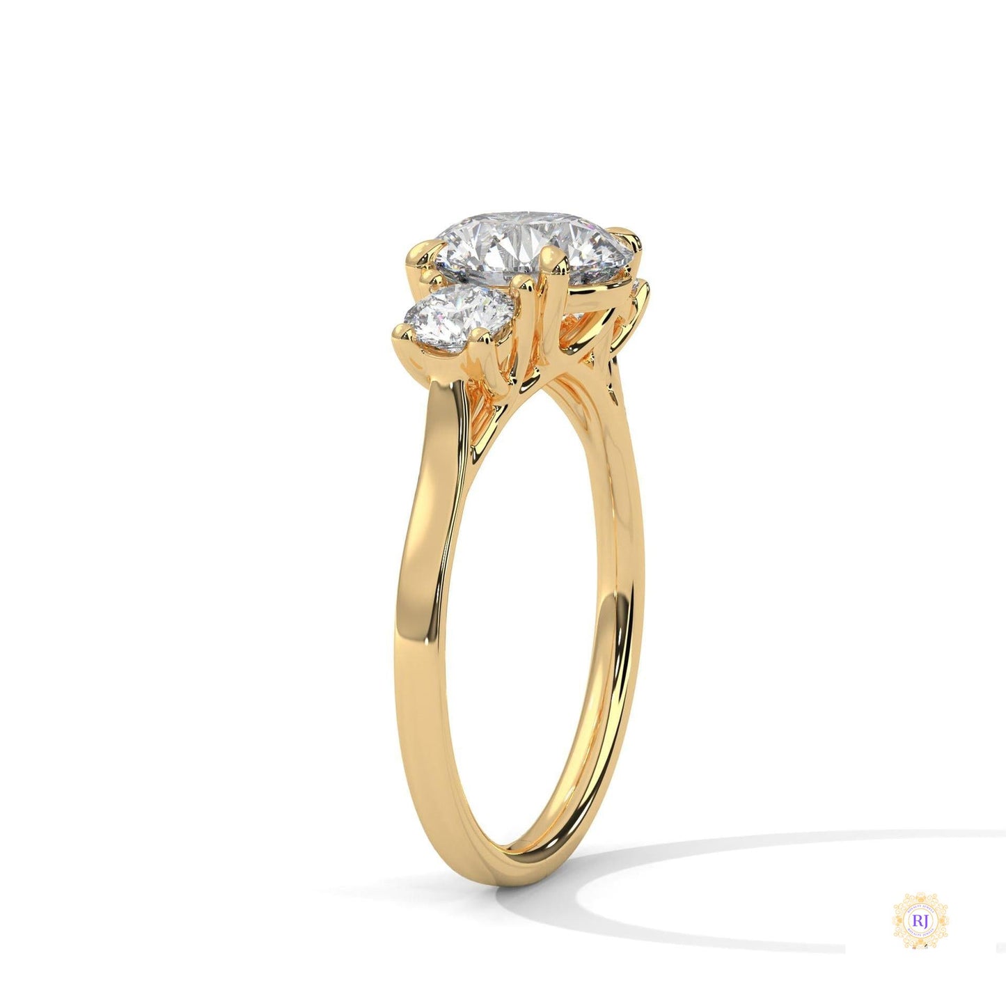 2.5 Ct. Three-Stone Lab Diamond Engagement Ring