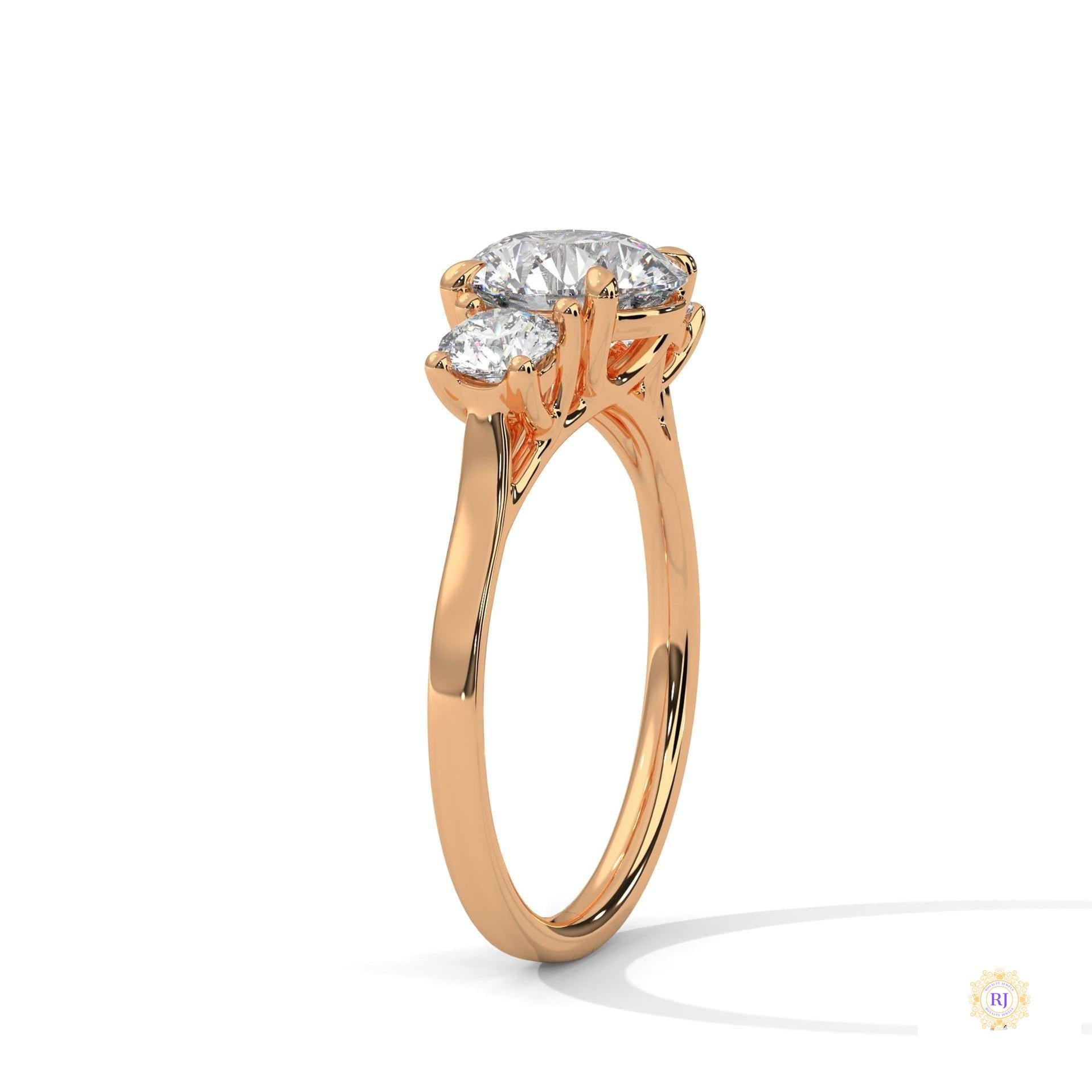 2.5 Ct. Three-Stone Lab Diamond Engagement Ring