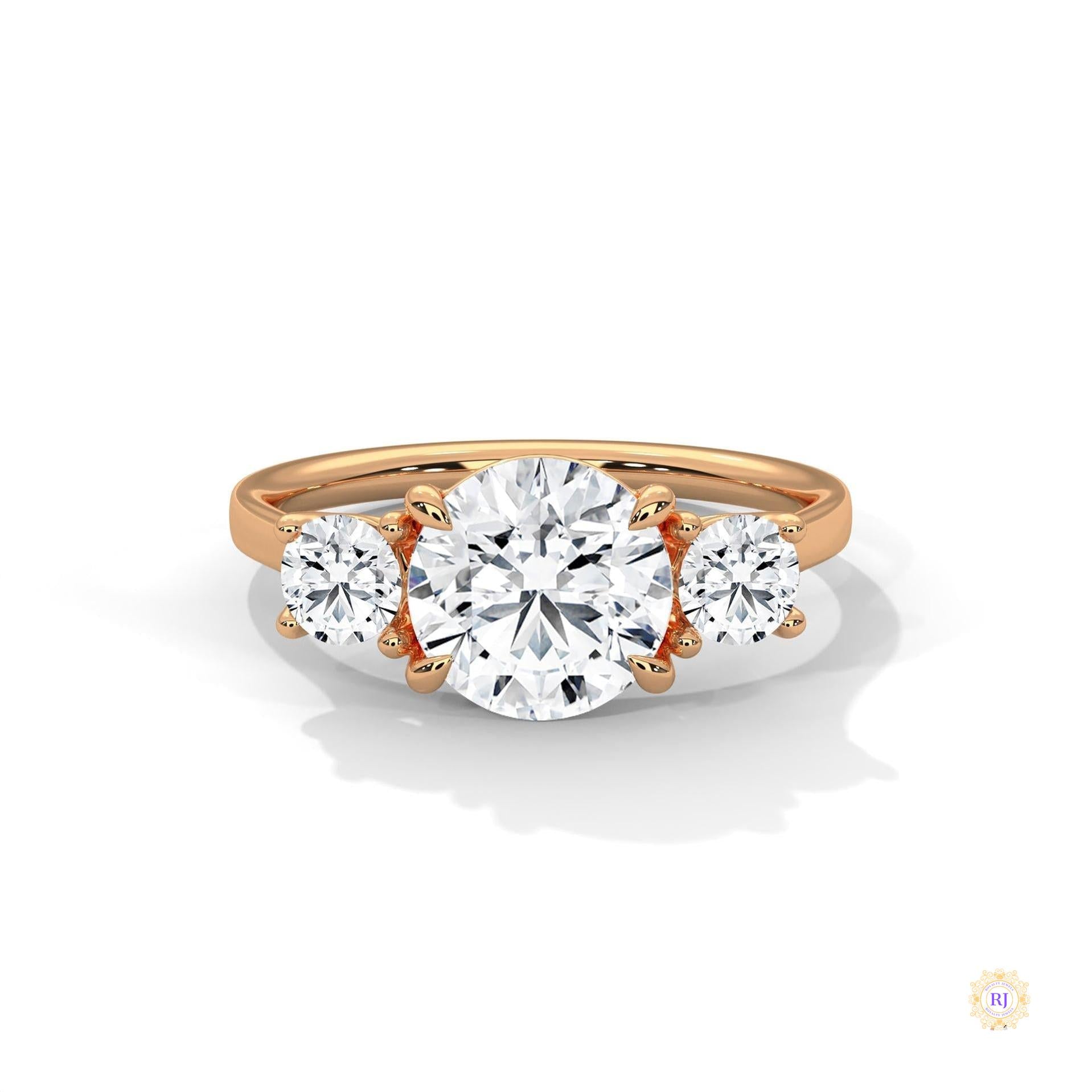 2.5 Ct. Three-Stone Lab Diamond Engagement Ring