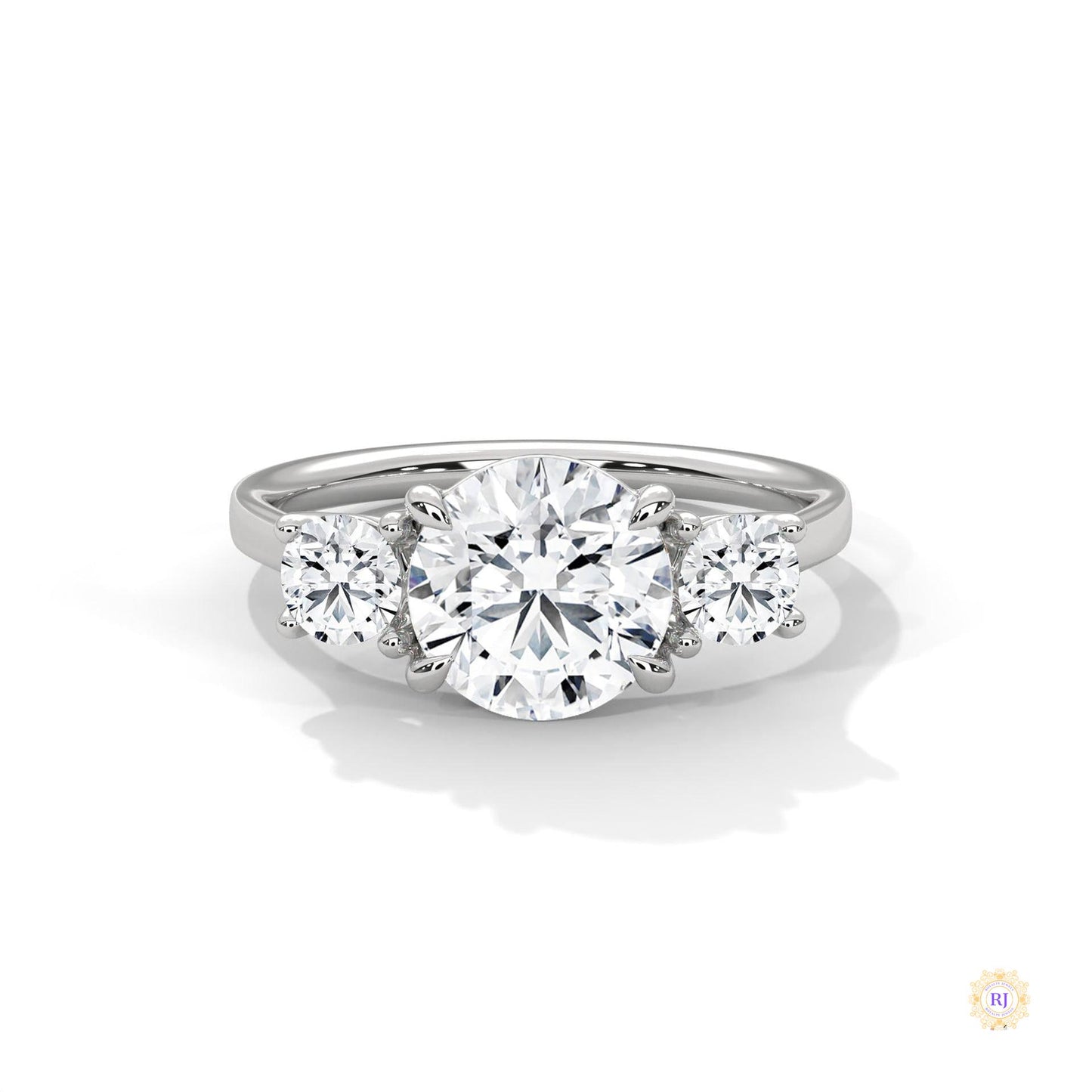 2.5 Ct. Three-Stone Lab Diamond Engagement Ring