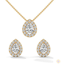 2.50 CT. Pear Halo Diamond Earrings