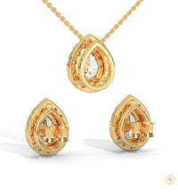 2.50 CT. Pear Halo Diamond Earrings