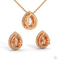 2.50 CT. Pear Halo Diamond Earrings