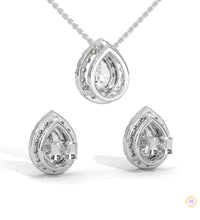2.50 CT. Pear Halo Diamond Earrings