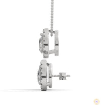 2.50 CT. Pear Halo Diamond Earrings