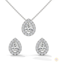 2.50 CT. Pear Halo Diamond Earrings