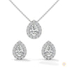 2.50 CT. Pear Halo Diamond Earrings