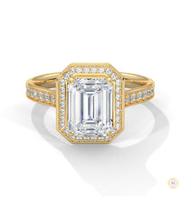 2.50 Ct. Emerald Cut Halo Engagement Ring
