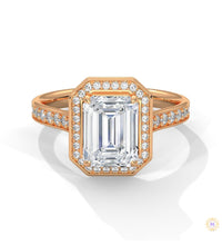 2.50 Ct. Emerald Cut Halo Engagement Ring