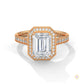 2.50 Ct. Emerald Cut Halo Engagement Ring