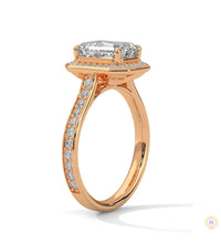 2.50 Ct. Emerald Cut Halo Engagement Ring