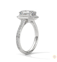 2.50 Ct. Emerald Cut Halo Engagement Ring