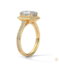 2.50 Ct. Emerald Cut Halo Engagement Ring