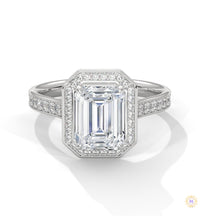 2.50 Ct. Emerald Cut Halo Engagement Ring