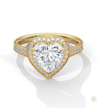 2.50 Ct. Heart Halo Diamond Engagement Ring