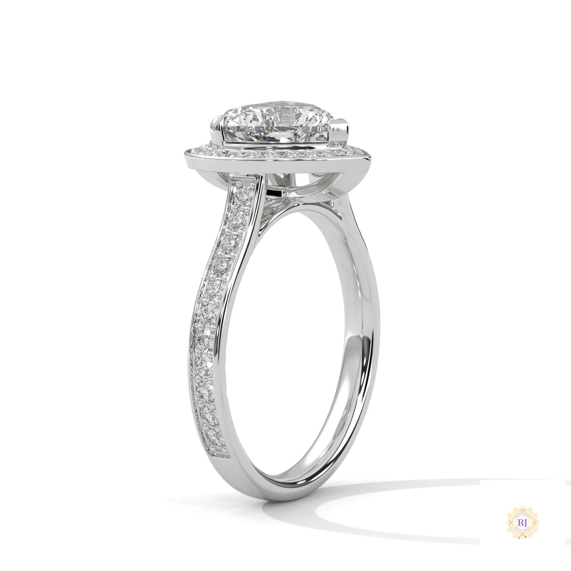 2.50 Ct. Heart Halo Diamond Engagement Ring