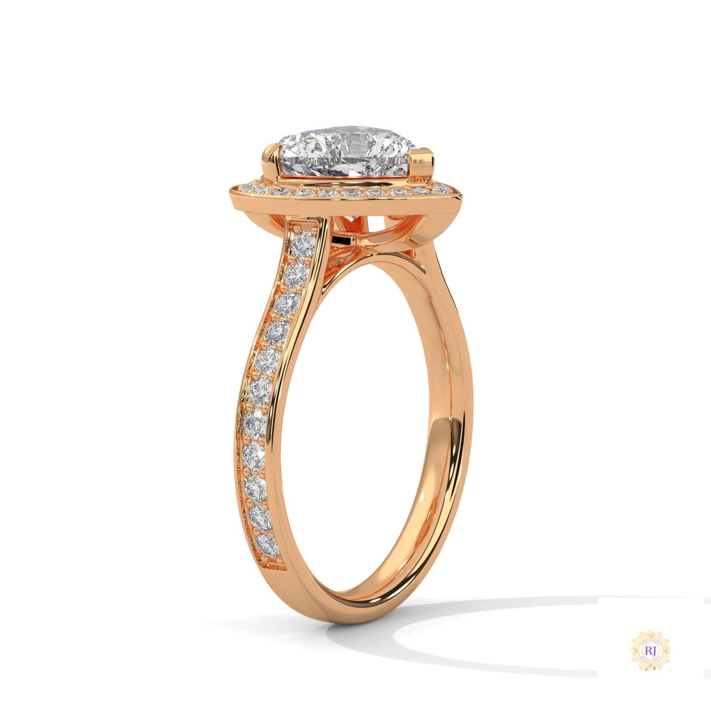 2.50 Ct. Heart Halo Diamond Engagement Ring