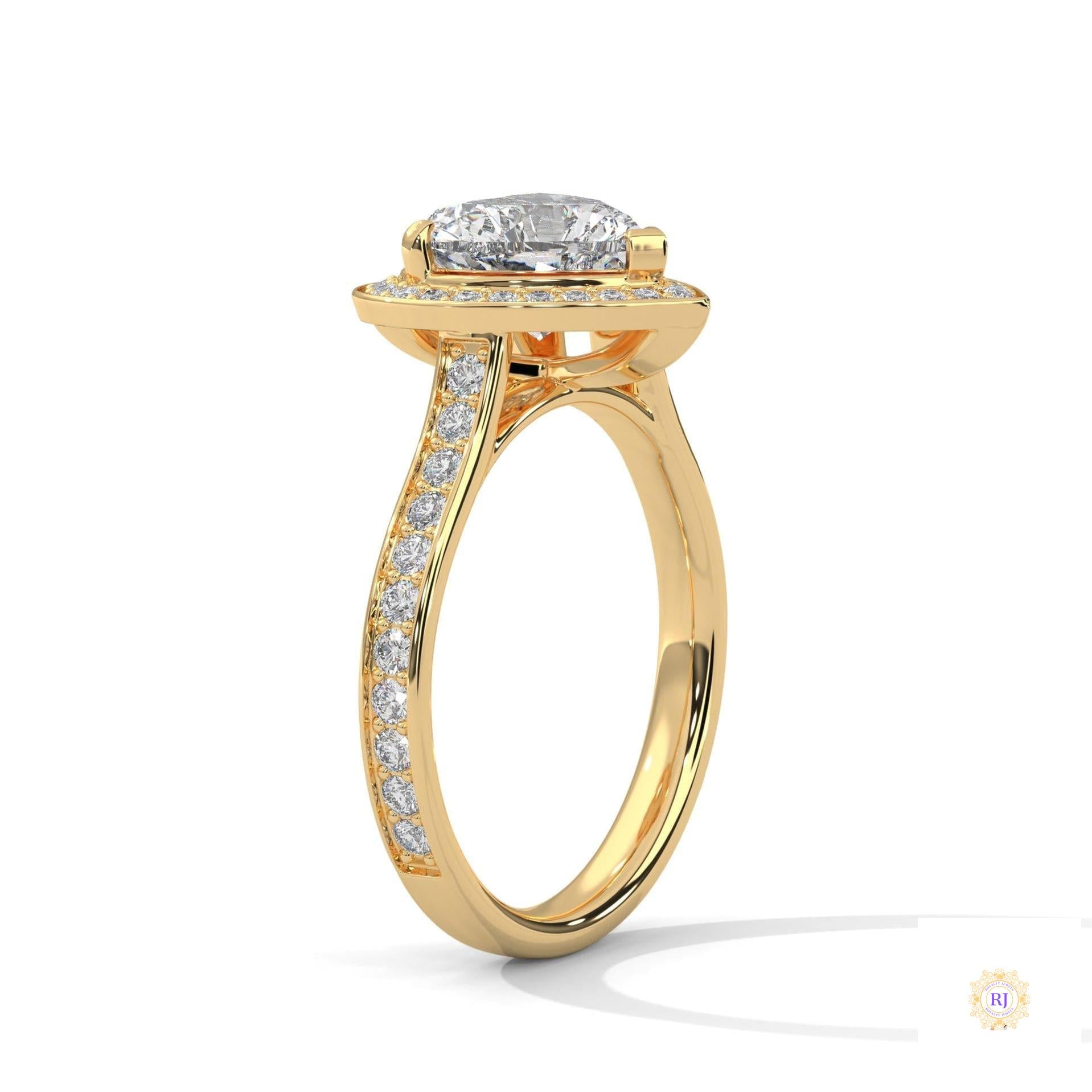 2.50 Ct. Heart Halo Diamond Engagement Ring