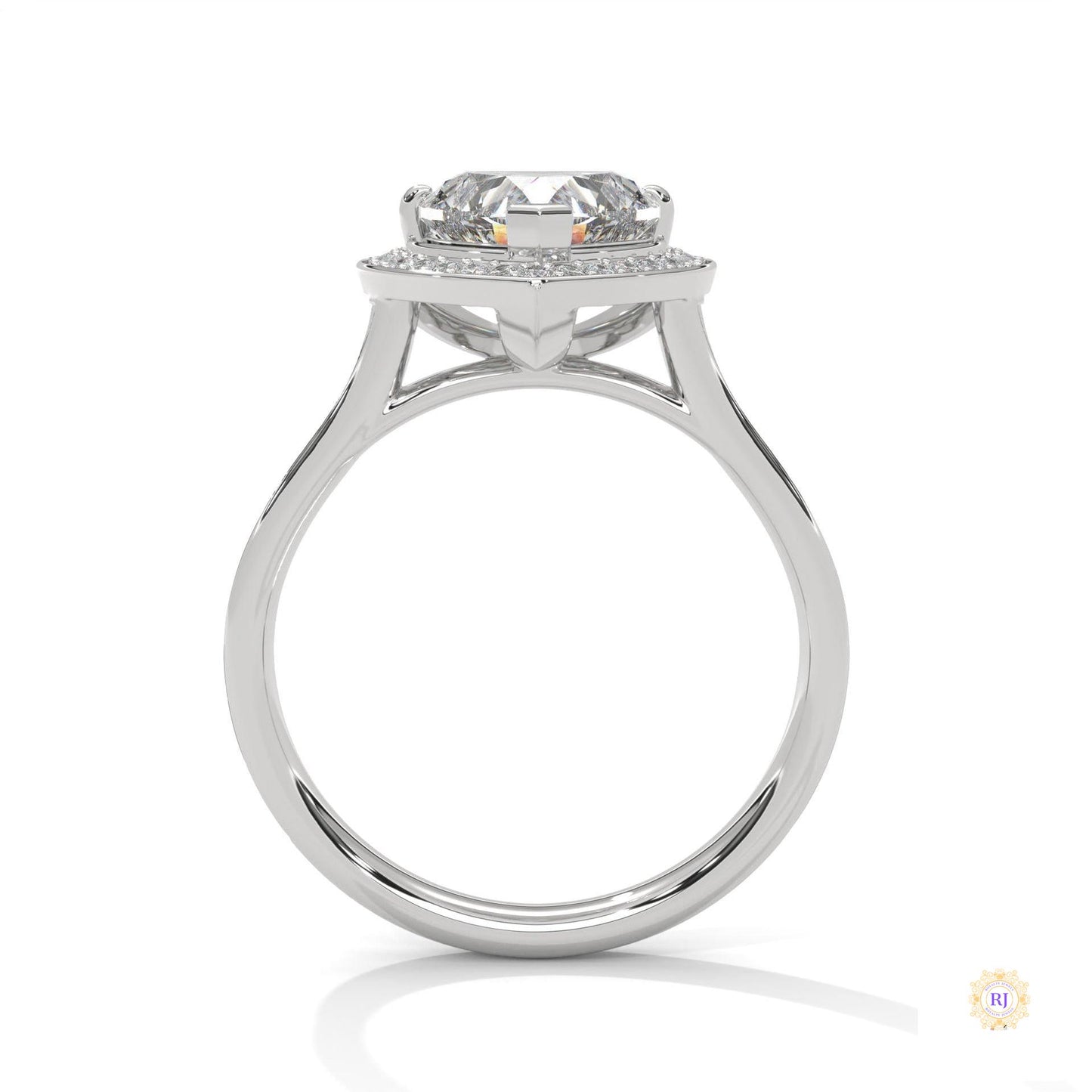 2.50 Ct. Heart Halo Diamond Engagement Ring
