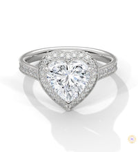 2.50 Ct. Heart Halo Diamond Engagement Ring