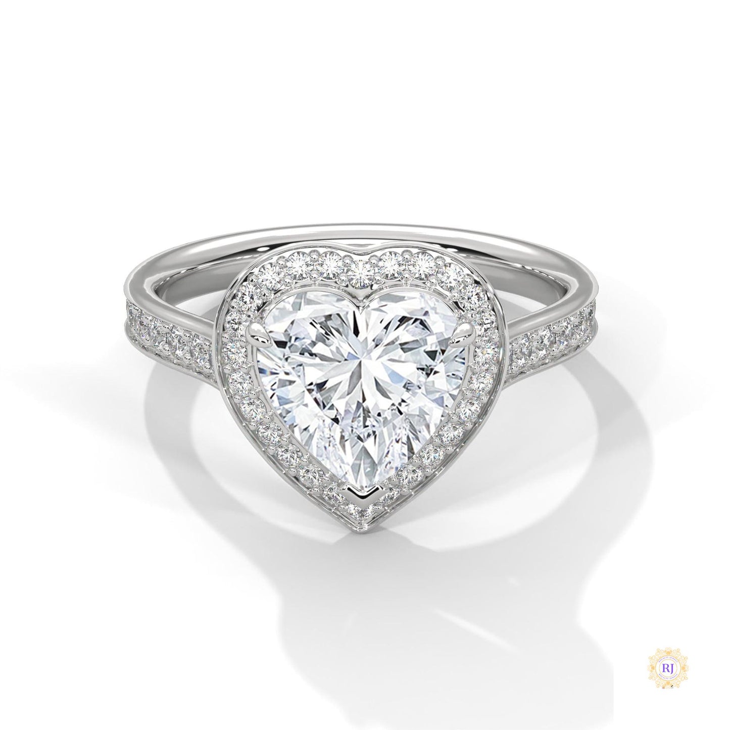 2.50 Ct. Heart Halo Diamond Engagement Ring
