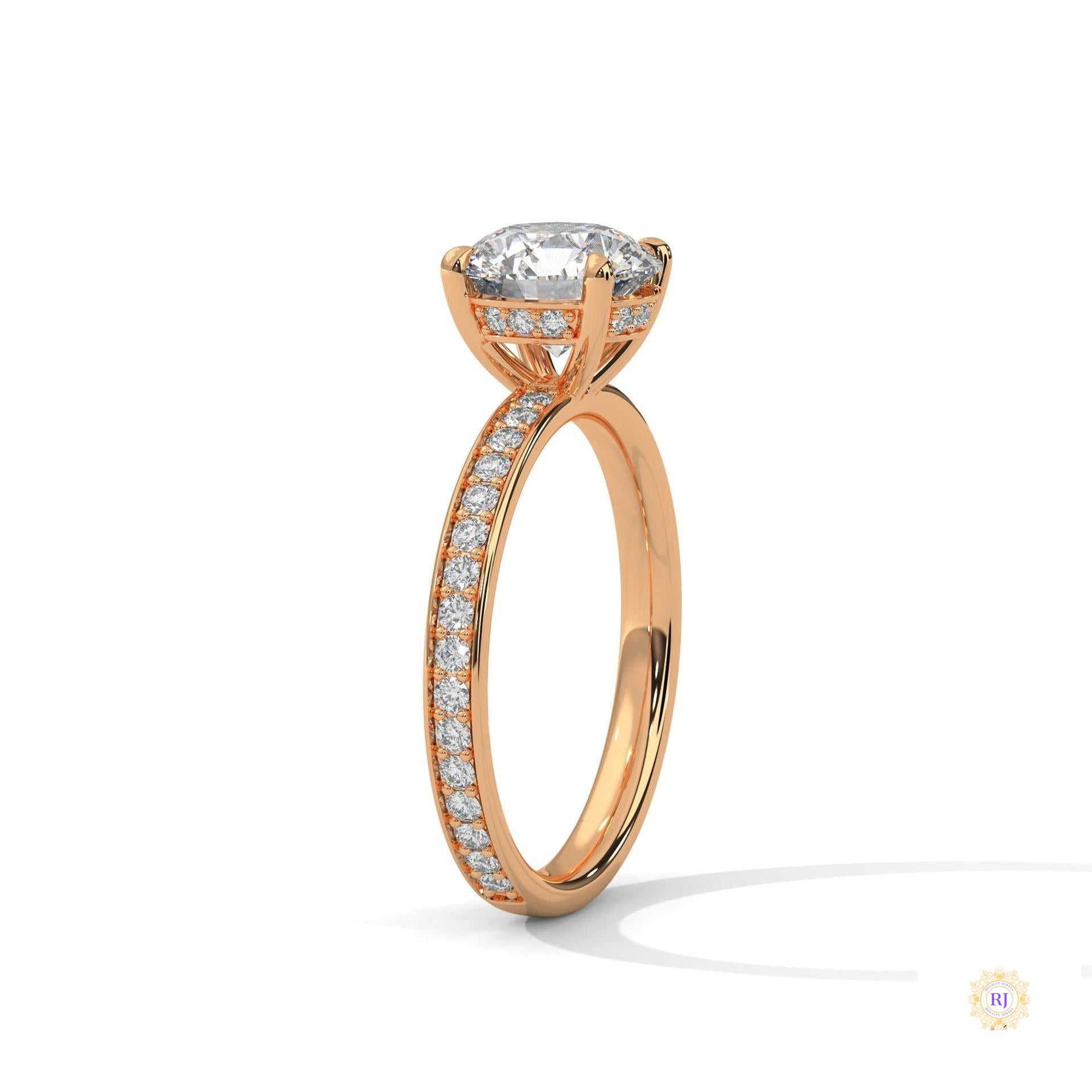 2.50 Ct. Lab Diamond Ring with Hidden Halo