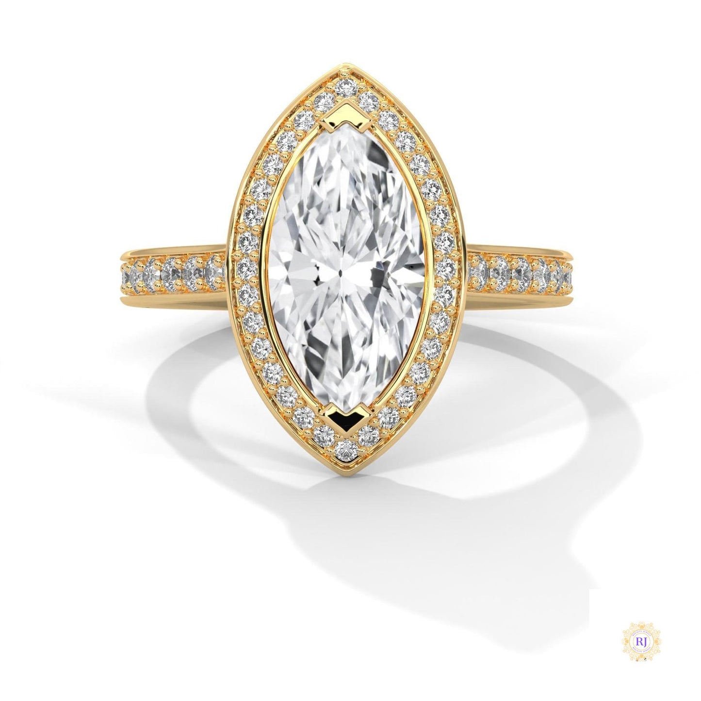 2.50 Ct. Marquise Halo Diamond Ring