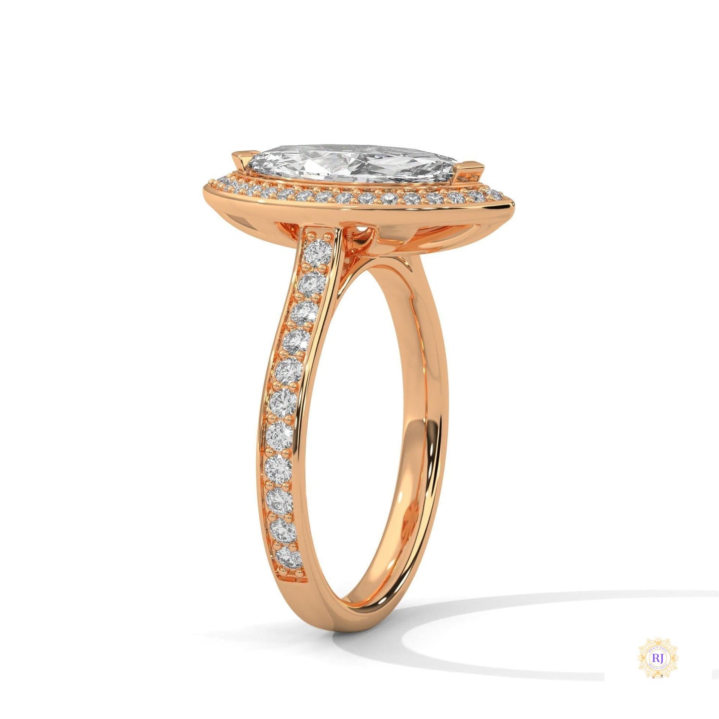 2.50 Ct. Marquise Halo Diamond Ring