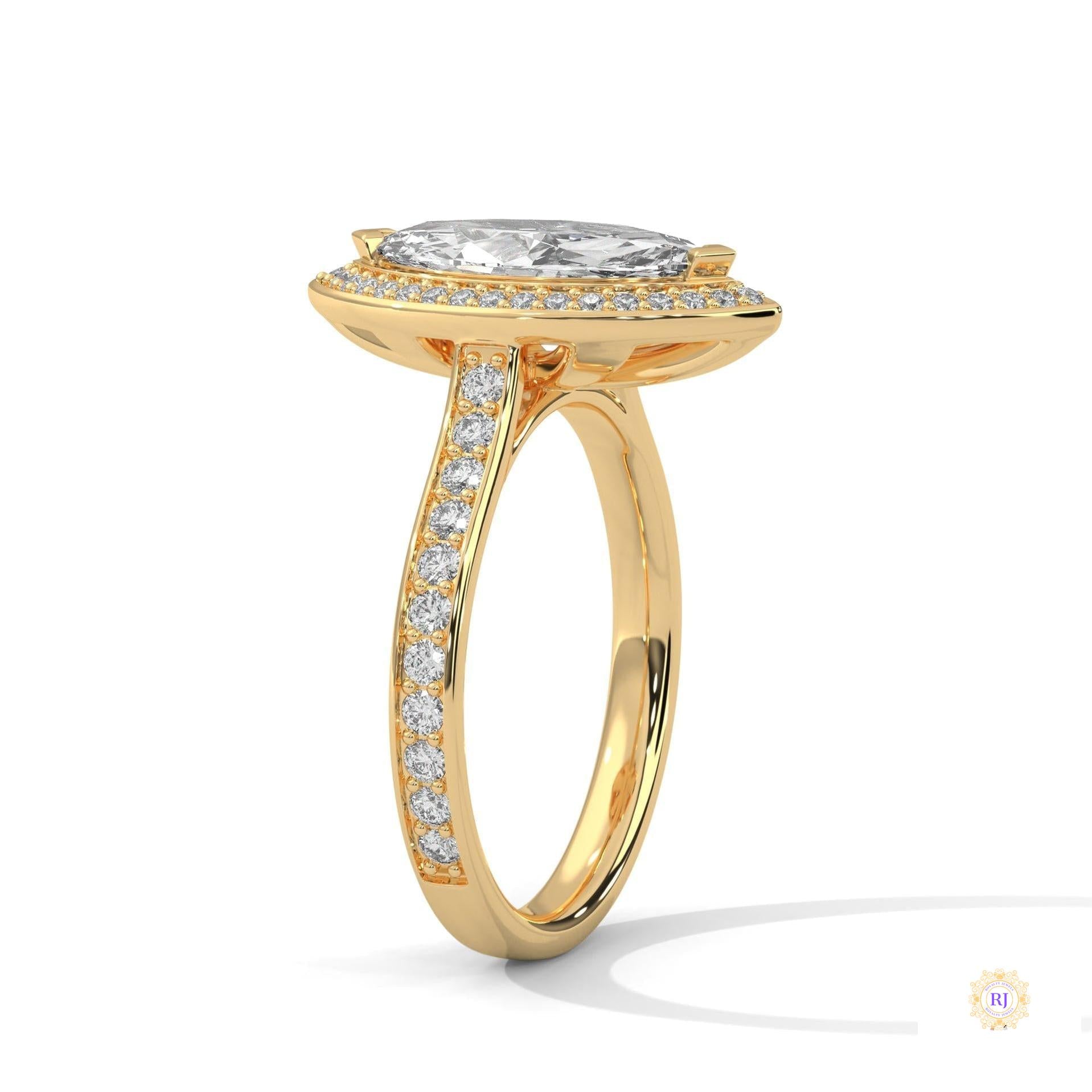 2.50 Ct. Marquise Halo Diamond Ring