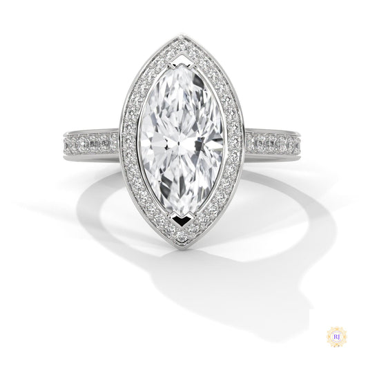 2.50 Ct. Marquise Halo Diamond Ring